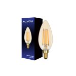 Noxion Lucent LED E14 Kerze Fadenlampe Messing 4.1W 350lm - 822 Extra Warmweiß | Dimmbar - Ersatz für 40W