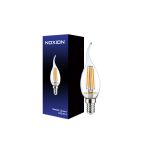 Noxion Lucent LED E14 Gebogene Spitze Kerze Fadenlampe Klar 4.5W 470lm - 827 Extra Warmweiß | Dimmbar - Ersatz für 40W