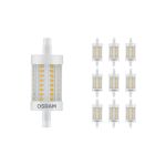 Mehrfachpackung 10x Ledvance Performance LED R7s doppelt Ended 78mm Klar 9.5W 1055lm - 827 Extra Warmweiß | Dimmbar - Ersatz für 75W