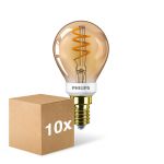 Mehrfachpackung 10x Philips Master Value LED Lustre E14 Kugel Fadenlampe Klar 2.6W 136lm - 918 Extra Warmweiß | Höchste Farbwiedergabe - Dimmbar - Ersatz Für 15W
