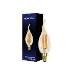 Noxion Lucent LED E14 Gebogene Spitze Kerze Fadenlampe Messing 4.1W 350lm - 822 Extra Warmweiß | Dimmbar - Ersatz für 40W