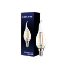 Noxion Lucent LED E14 Gebogene Spitze Kerze Fadenlampe Klar 2.5W 250lm - 827 Extra Warmweiß | Ersatz für 25W