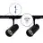 Komplettset 1-Phasen Rail 1 Meter Schwarz | incl. 2x Spot + GU10 2700K 3W Dimmbar + Abschlusskappe, Stromanschluss