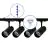 Komplettset 1-Phasen Rail 2 Meter Schwarz | incl. 4x Spot + GU10 2700K 3W Dimmbar + Abschlusskappe, Stromanschluss und I-Verbinder