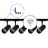 Komplettset 1-Phasen Rail L 1 x 1 Meter Schwarz | incl. 5x Spot + GU10 2700K 3W Dimmbar + Abschlusskappe, Stromanschluss und L -Verbinder