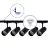 Komplettset 1-Phasen Rail L 1,5 x 1,5 Meter Schwarz | incl. 5x Spot + GU10 2700K 3W Dimmbar + Abschlusskappe, Stromanschluss und L -Verbinder