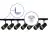 Komplettset 1-Phasen Rail L 1,5 x 1,5 Meter Schwarz | incl. 7x Spot + GU10 2700K 3W Dimmbar + Abschlusskappe, Stromanschluss und L -Verbinder