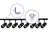 Komplettset 1-Phasen Rail L 2 x 2 Meter Schwarz | incl. 8x Spot + GU10 2700K 3W Dimmbar + Abschlusskappe, Stromanschluss und L -Verbinder
