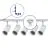 Komplettset 1-Phasen Rail L 1 x 2 Meter Weiß | incl. 5x Spot + GU10 2700K 3W Dimmbar + Abschlusskappe, Stromanschluss und L -Verbinder