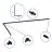 Rail Set 1-Phasen L 1,5 x 2 Meter Schwarz | incl. Abschlusskappe, Stromanschluss und L -Verbinder 