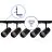 Komplettset 1-Phasen Rail L 1,5 x 2 Meter Schwarz | incl. 5x Spot + GU10 2700K 3W Dimmbar + Abschlusskappe, Stromanschluss und L -Verbinder 