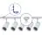 Komplettset 1-Phasen Rail L 1,5 x 2 Meter Weiß | incl. 5x Spot + GU10 2700K 3W Dimmbar + Abschlusskappe, Stromanschluss und L -Verbinder 