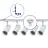 Komplettset 1-Phasen Rail L 1 x 1,5 Meter Weiß | incl. 5x Spot + GU10 2700K 3W Dimmbar + Abschlusskappe, Stromanschluss und L -Verbinder