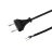 Euro Stromkabel Mit Eben Stecker 2x 0,75 2m Schwarz