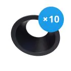 Mehrfachpackung 10x Noxion Einbau Spot D-round MR16 schwenkbar Schwarz | Ausschnitt 70mm - GU10 Sockel