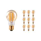 Mehrfachpackung 10x Noxion Lucent Fadenlampe LED E27 Birne Messing 7.2W 630lm - 822 Extra Warmweiß | Dimmbar - Ersatz für 50W