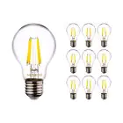 Mehrfachpackung 10x Noxion Lucent LED E27 Birne Fadenlampe Klar 4.5W 470lm - 840 Kaltweiß | Ersatz für 40W