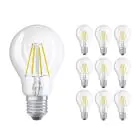 Mehrfachpackung 10x Ledvance CLASSIC LED E27 Birne Fadenlampe Klar 4W 470lm - 827 Extra Warmweiß | Ersatz für 40W