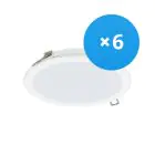 Mehrfachpackung 6x Philips LED Downlight DN065B Metall Weiß 12W 1200lm 110D - 830 Warmweiß | 175mm - Ausschnitt 150mm - IP20
