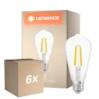 Mehrfachpackung 6x Ledvance Fadenlampe LED E27 Birne Klar 3.8W 806lm - 830 Warmweiß | Ersatz für 60W