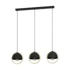 Eglo Pendelleuchte Callow Stahl Holz Schwarz Braun | IP20 - Geeignet für 3x E27 