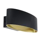 Eglo Wandleuchte Maccacari Aluminium Stahl Schwarz Gold 10W 1300lm - 830 Warmweiß | IP20